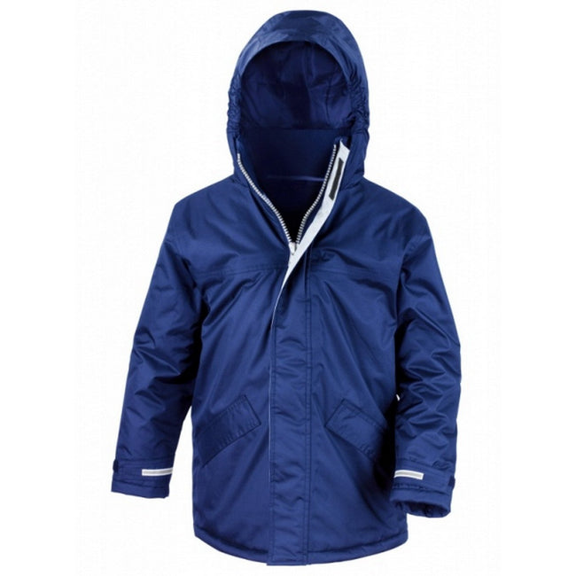 Royal - Front - Result Childrens-Kids Core Winter Parka Waterproof Windproof Jacket
