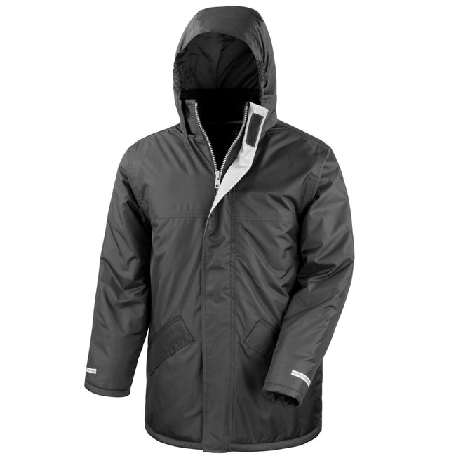 Black - Back - Result Mens Core Winter Parka Waterproof Windproof Jacket