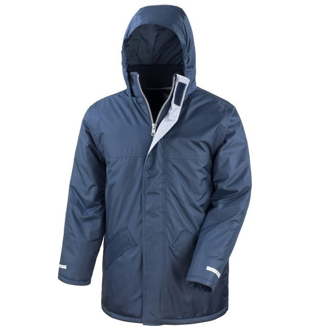 Navy Blue - Side - Result Mens Core Winter Parka Waterproof Windproof Jacket