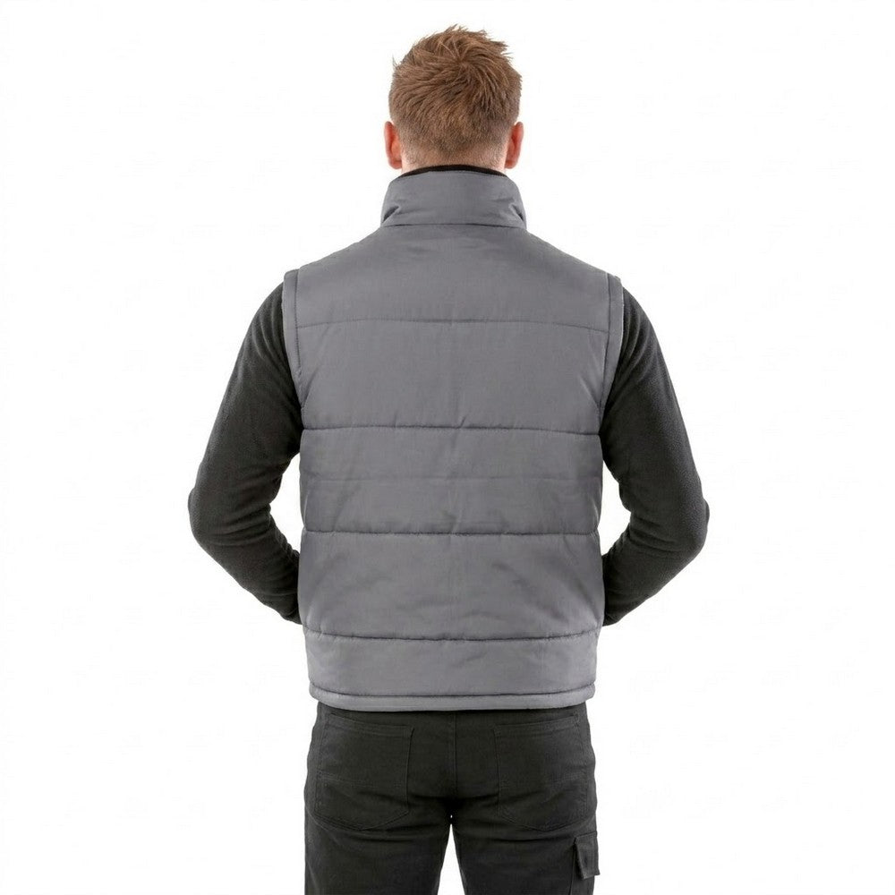 Grey - Back - Result Mens Core Bodywarmer Water Repellent Windproof Jacket