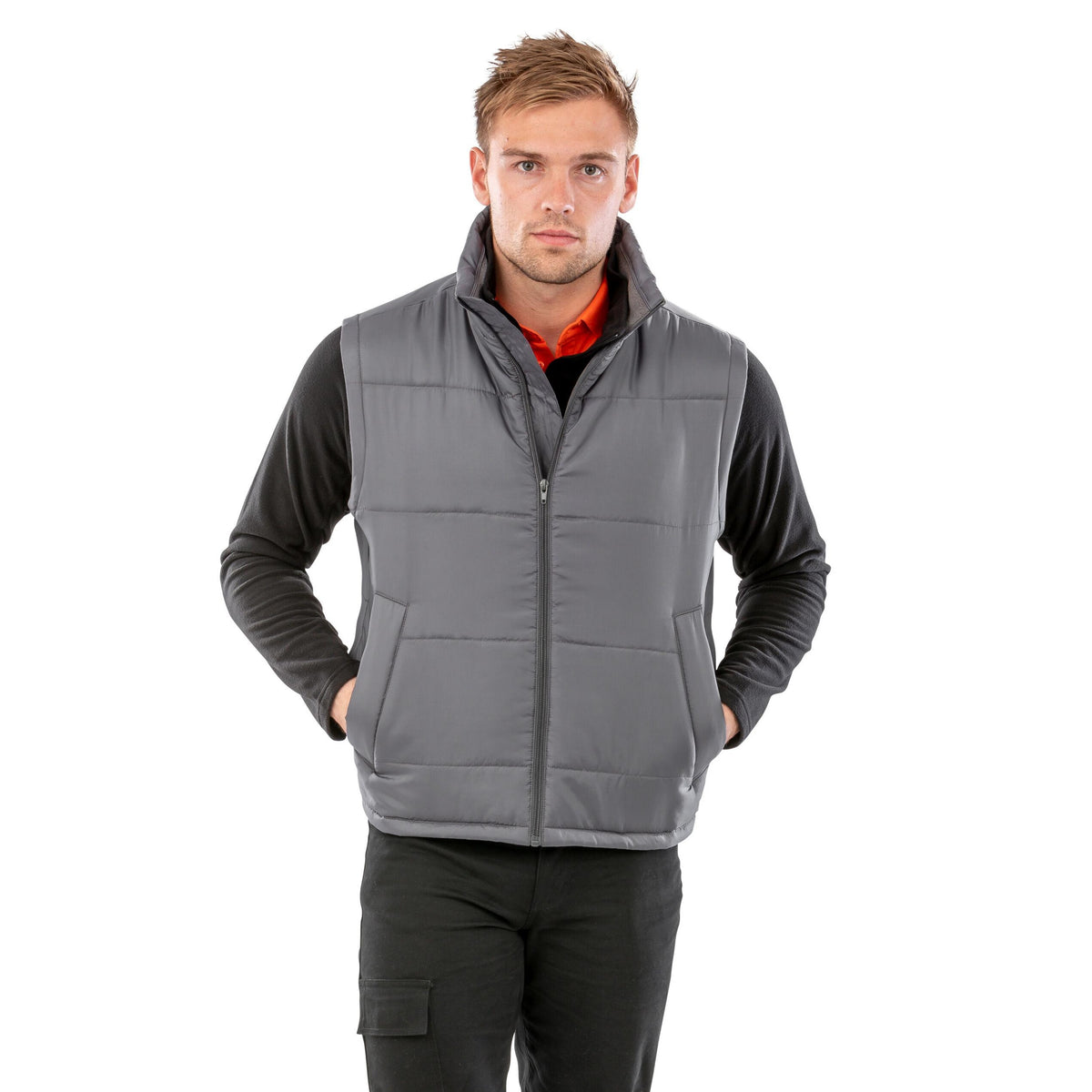 Grey - Front - Result Mens Core Bodywarmer Water Repellent Windproof Jacket
