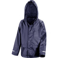 Navy Blue - Side - Result Core Childrens-Kids Unisex Junior Rain Suit Jacket And Trousers Set
