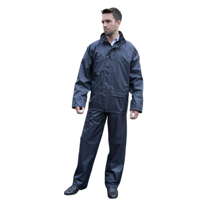 Navy Blue - Lifestyle - Result Mens Core Rain Suit (Trousers And Jacket Set)