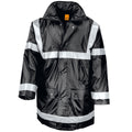 Black - Front - Result Mens Work-Guard Workwear Management Coat