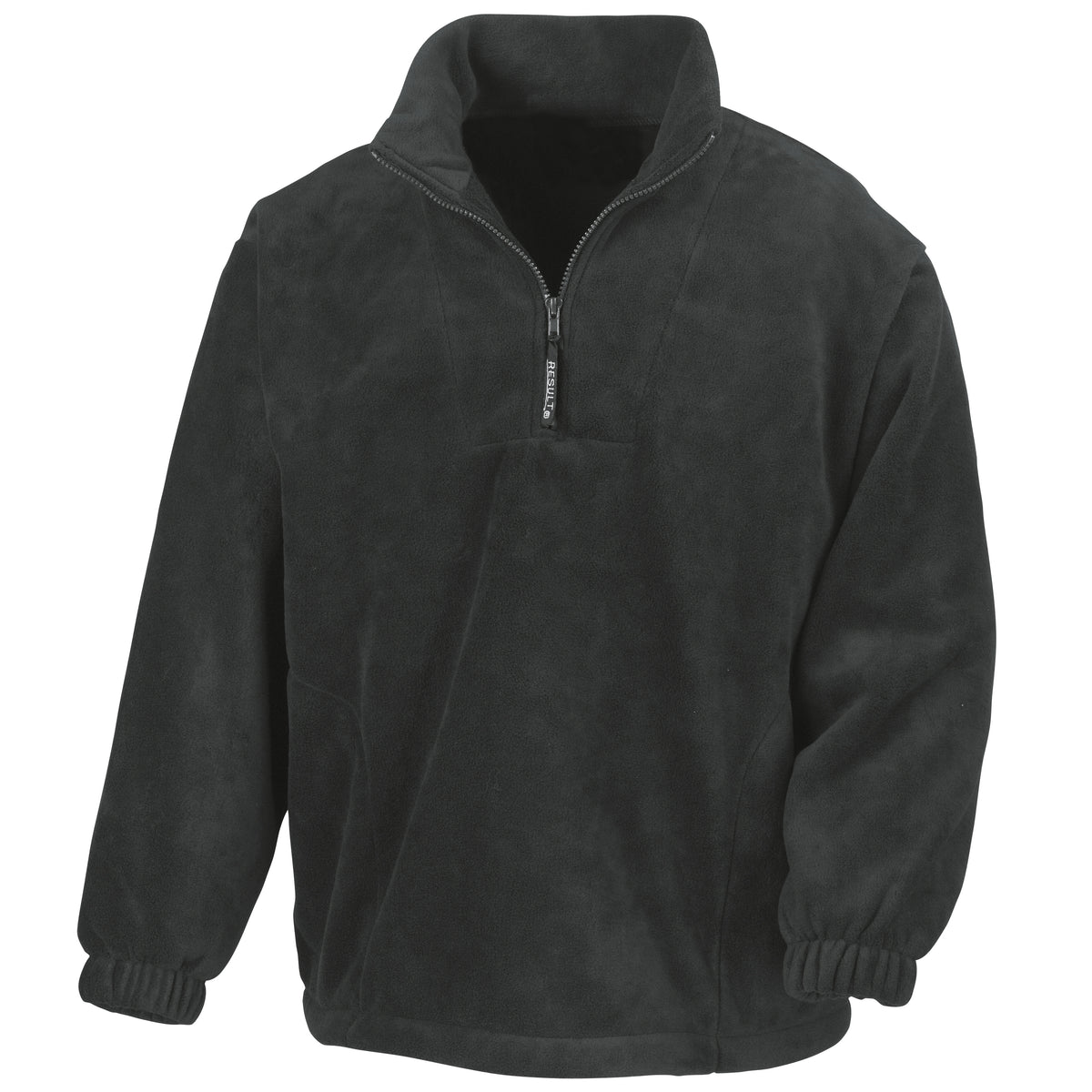 Black - Front - Result Unlined Active 1-4 Zip Anti-Pilling Fleece Top