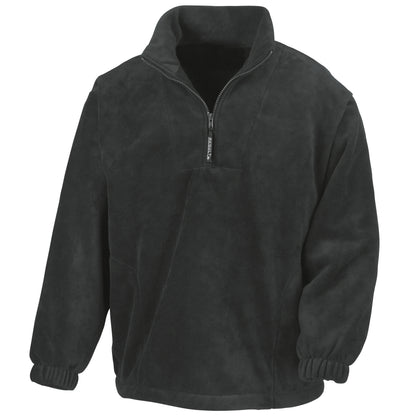 Black - Front - Result Unlined Active 1-4 Zip Anti-Pilling Fleece Top