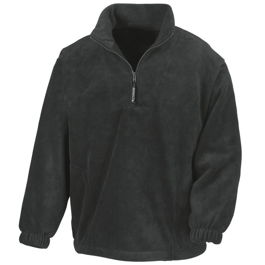 Black - Front - Result Unlined Active 1-4 Zip Anti-Pilling Fleece Top