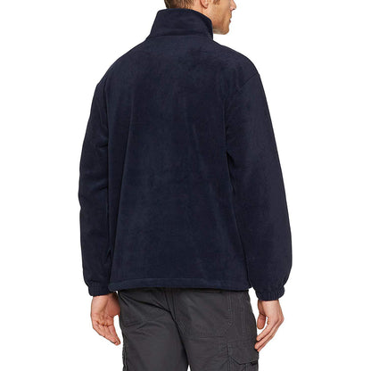Navy Blue - Side - Result Unlined Active 1-4 Zip Anti-Pilling Fleece Top