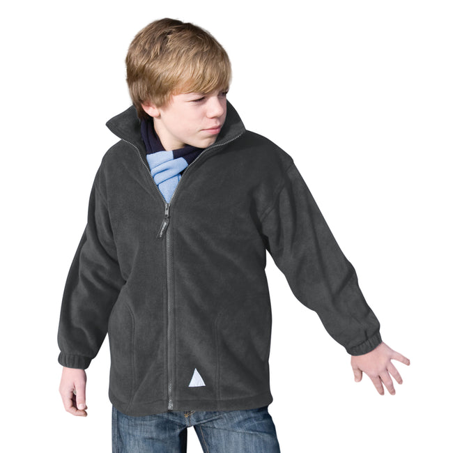 Oxford Grey - Back - Result Childrens-Kids Full Zip Active Anti Pilling Fleece Jacket