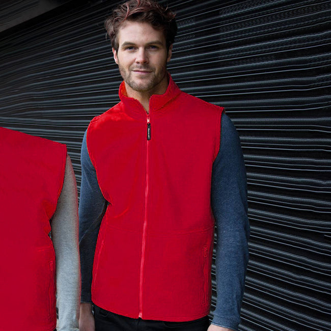 Red - Back - Result Mens Active Anti Pilling Fleece Bodywarmer Jacket