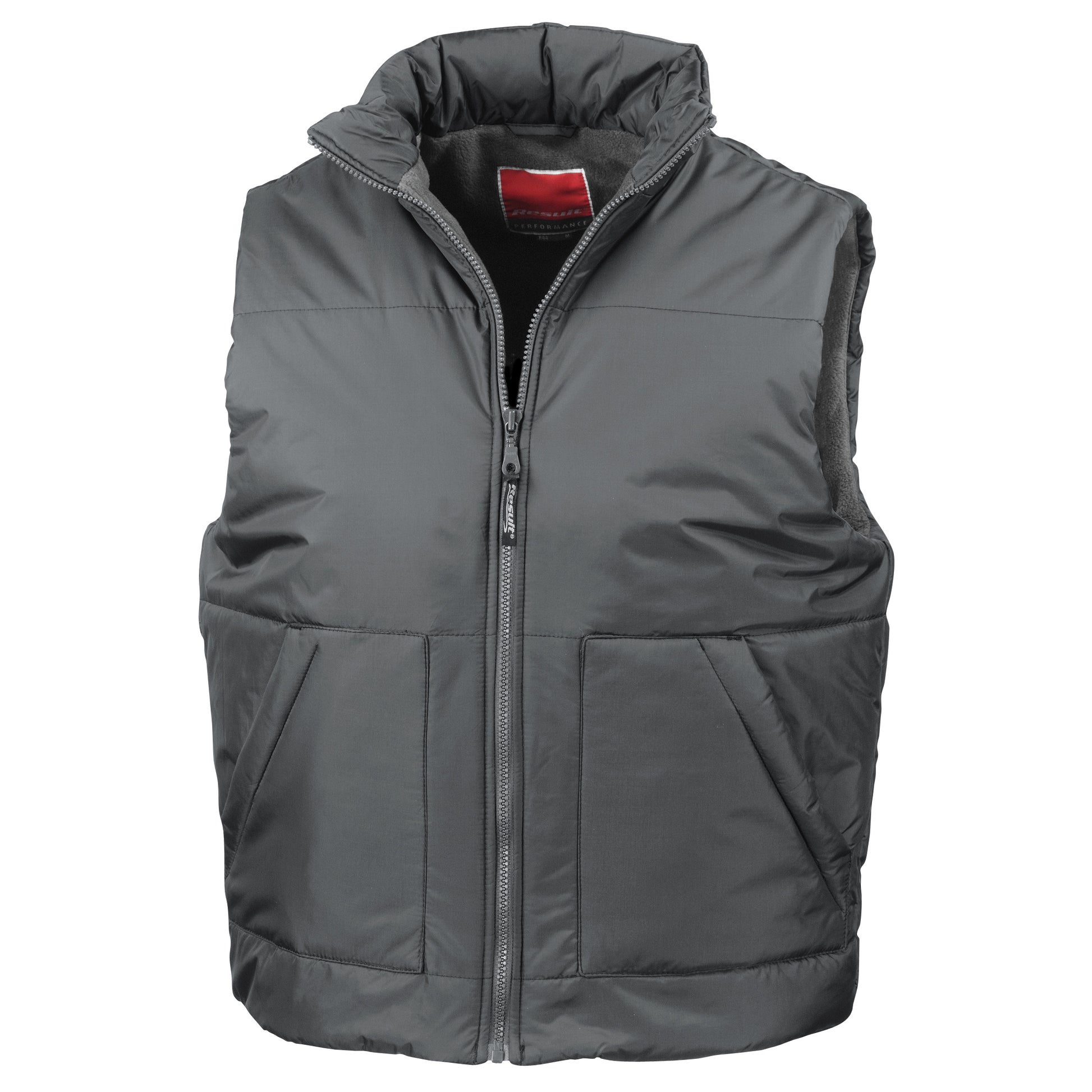 Dark Grey - Front - Result Fleece Lined Bodywarmer Water Repellent Windproof Jacket