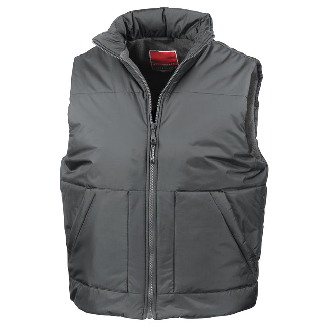 Dark Grey - Front - Result Fleece Lined Bodywarmer Water Repellent Windproof Jacket