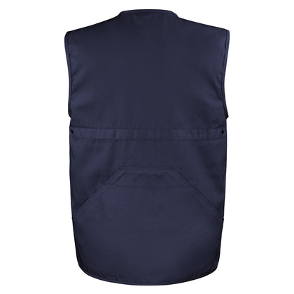 Midnight Navy - Back - Result Mens Safari Waistcoat Jacket