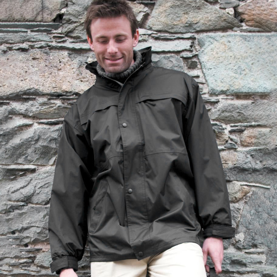 Black-Grey - Back - Result Mens Mid-Weight Multi-Function Waterproof Windproof Jacket