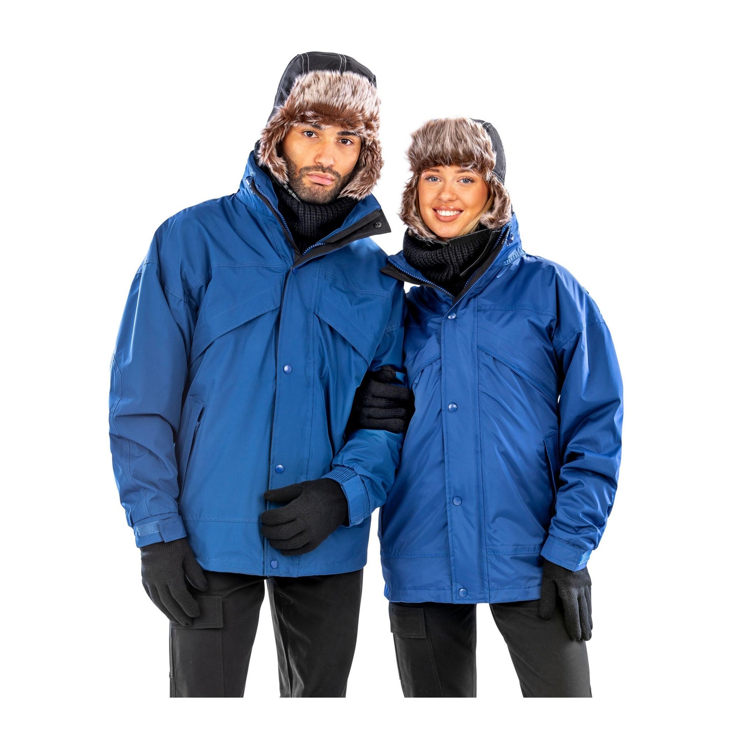 Navy - Front - Result Mens 3 In 1 Zip And Clip StormDri Waterproof Windproof Jacket