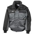 Grey-Black - Front - Result Mens Workguard Zip Sleeve Heavy Duty Water Repellent Windproof Jacket