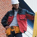 Red-Navy - Back - Result Mens Workguard Zip Sleeve Heavy Duty Water Repellent Windproof Jacket
