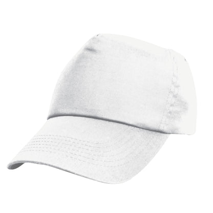 White - Front - Result Unisex Childrens-Kids Plain Basebll Cap