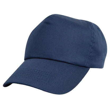 Navy Blue - Front - Result Unisex Childrens-Kids Plain Basebll Cap