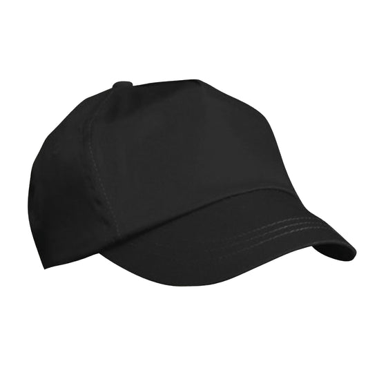 Black - Front - Result Unisex Childrens-Kids Plain Basebll Cap