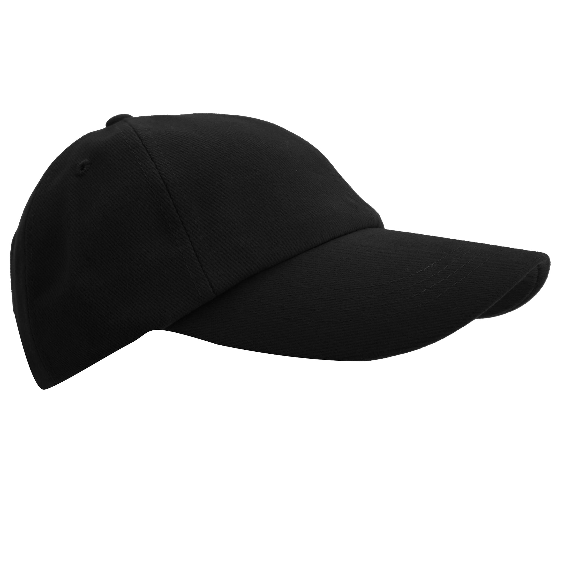 Black - Side - Result Unisex Low Profile Heavy Brushed Cotton Baseball Cap