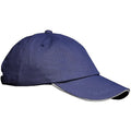 Navy-White - Back - Result Unisex Low Profile Heavy Brushed Cotton Baseball Cap With Sandwich Peak