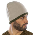 Stone-Olive - Back - Result Unisex Reversible Fashion Fit Winter Beanie Hat