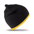 Black-Yellow - Front - Result Unisex Reversible Fashion Fit Winter Beanie Hat