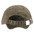 Olive-Stone - Back - Result Washed Fine Line Cotton Baseball Cap With Sandwich Peak