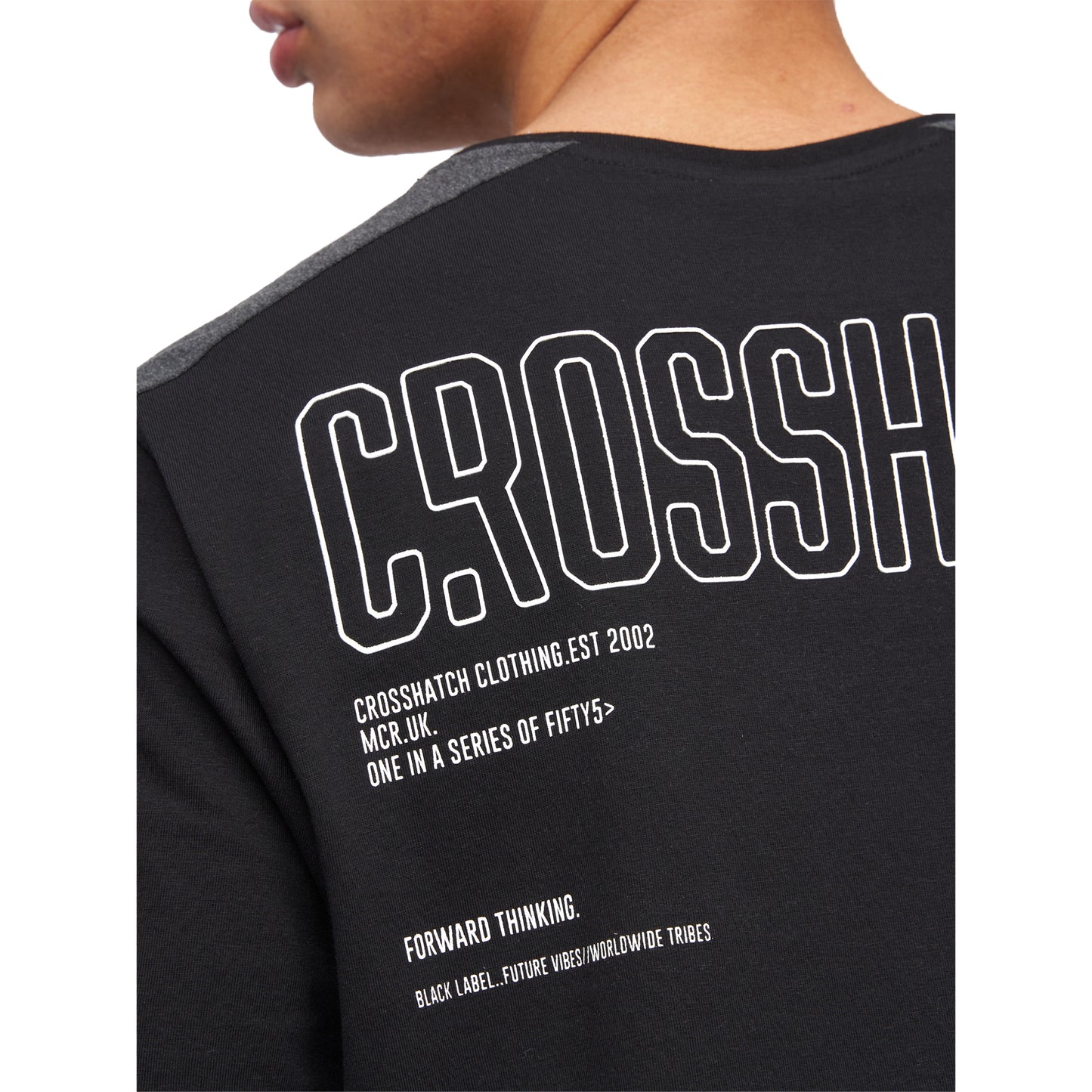Black-Grey Marl - Pack Shot - Crosshatch Mens Compounds T-Shirt
