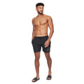 Black - Lifestyle - Crosshatch Mens Allred Swim Shorts