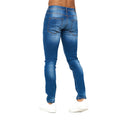 Stone Wash - Pack Shot - Born Rich Mens Alaric Leather Patch Jeans