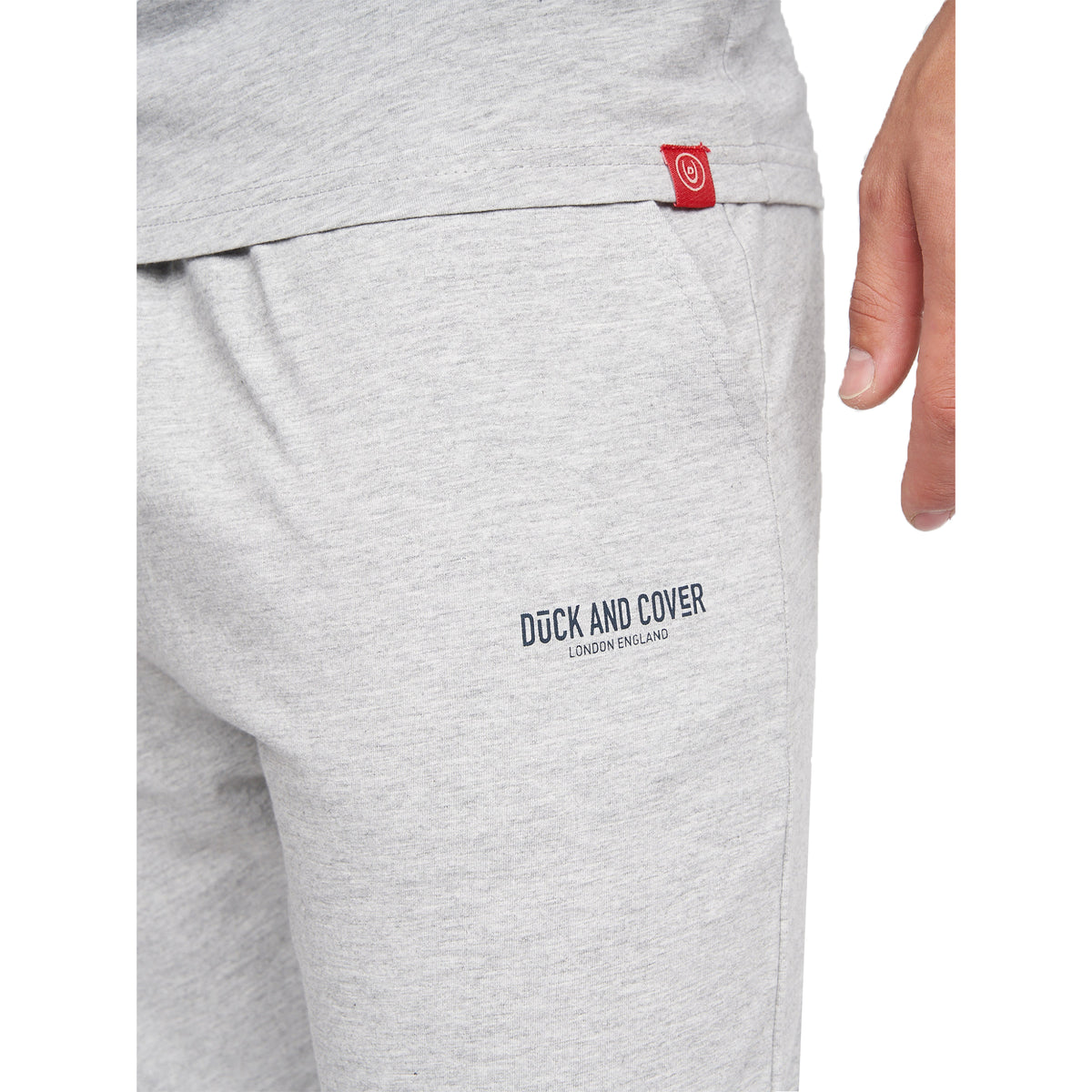 Grey Marl - Close up - Duck and Cover Mens Vianney Pyjama Set