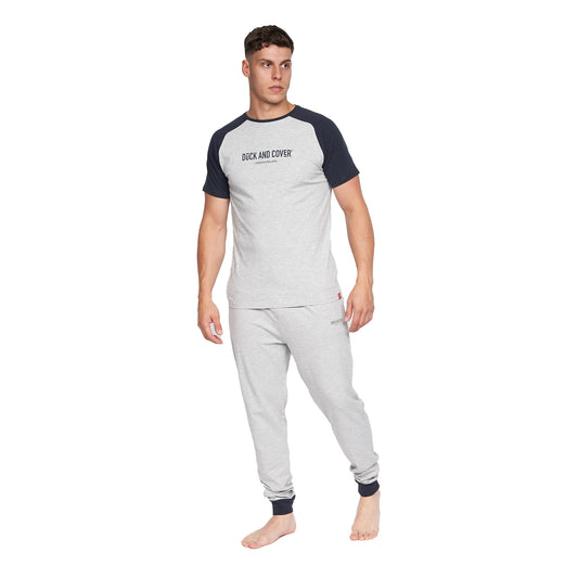 Grey Marl - Front - Duck and Cover Mens Vianney Pyjama Set