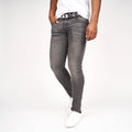 Grey Wash - Front - Crosshatch Mens Barbeck Slim Jeans