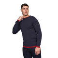Navy - Side - Duck and Cover Mens Papline Knitted Jumper