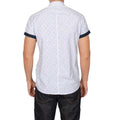 White - Back - Bewley & Ritch Mens Mataro Ditsy Print Short-Sleeved Shirt