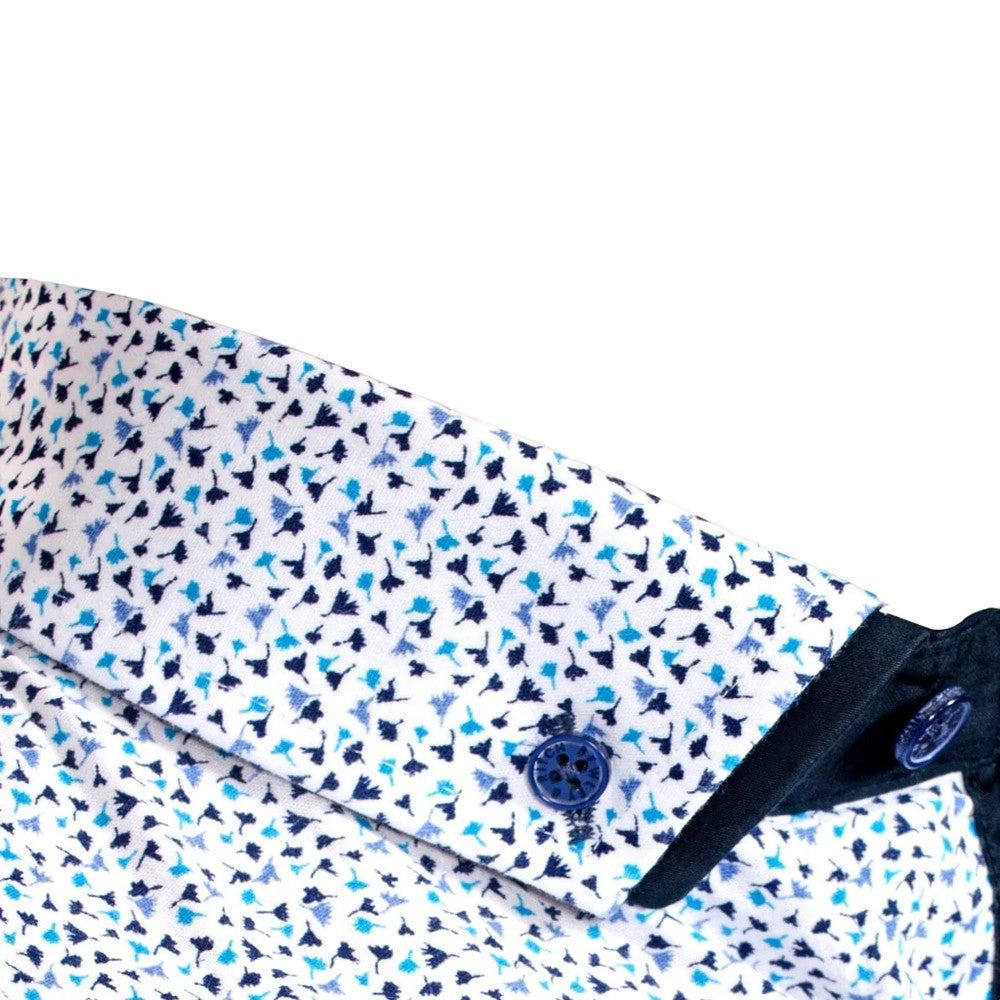 White - Side - Bewley & Ritch Mens Jackson Ditsy Print Short-Sleeved Shirt