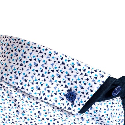 White - Side - Bewley & Ritch Mens Jackson Ditsy Print Short-Sleeved Shirt