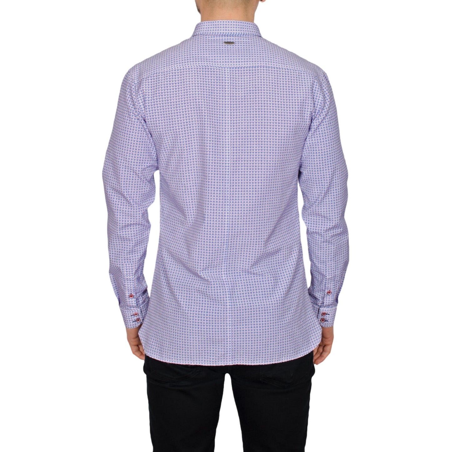 White-Blue-Red - Back - Bewley & Ritch Mens Cava Patterned Shirt