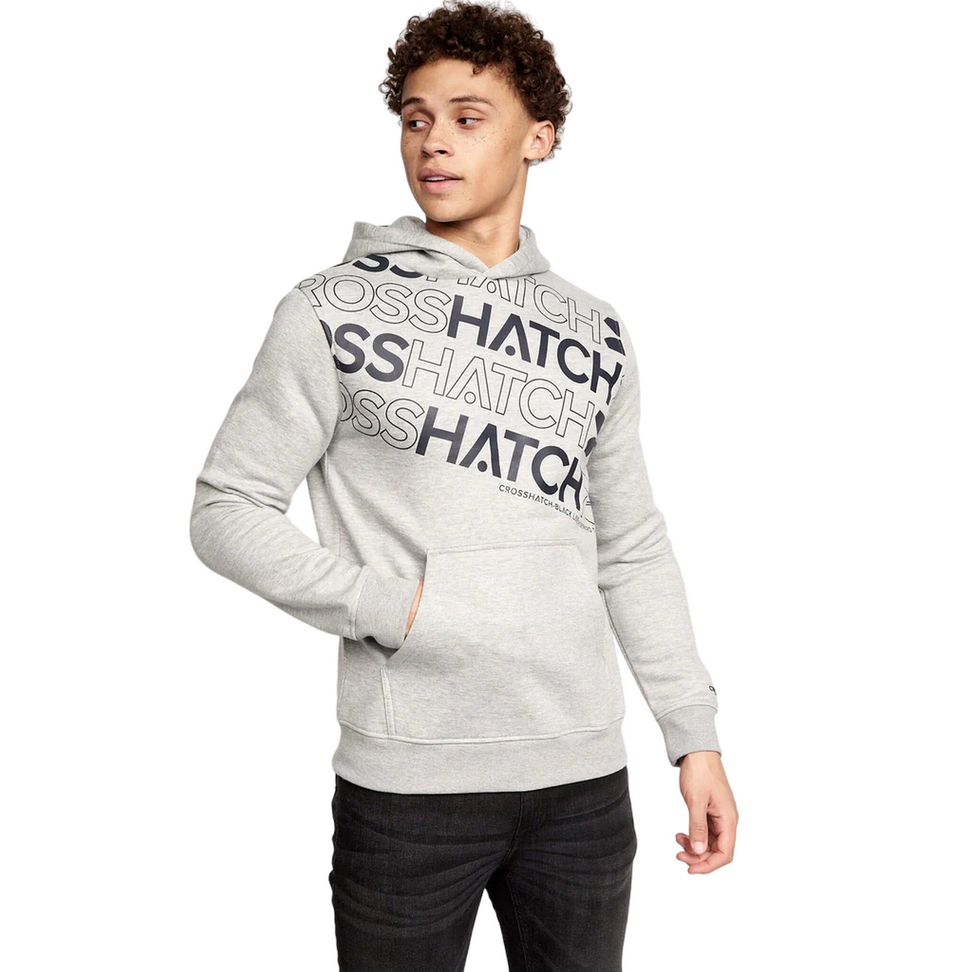 Navy-Grey Marl - Back - Crosshatch Mens Shardo Hoodie (Pack of 2)