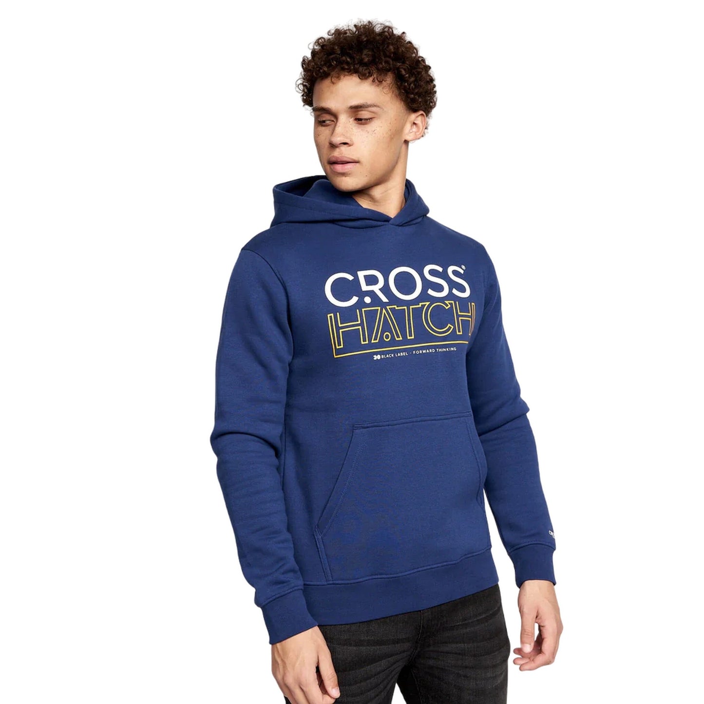 Navy-Grey Marl - Side - Crosshatch Mens Shardo Hoodie (Pack of 2)
