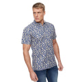 Mid Blue - Front - Bewley & Ritch Mens Haltom Printed Short-Sleeved Shirt