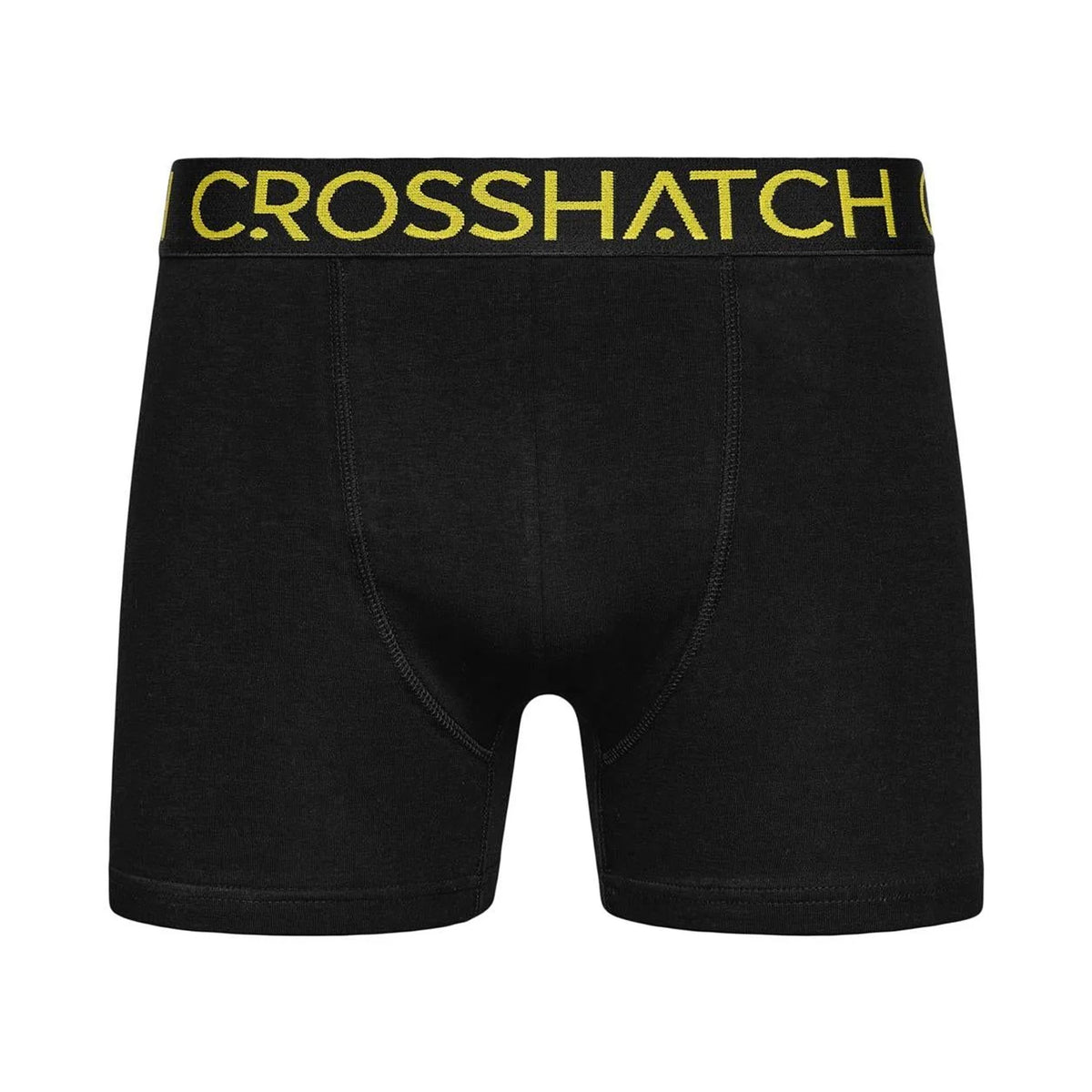 Black - Side - Crosshatch Mens Chasma Boxer Shorts (Pack of 5)