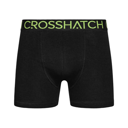 Black - Lifestyle - Crosshatch Mens Chasma Boxer Shorts (Pack of 5)