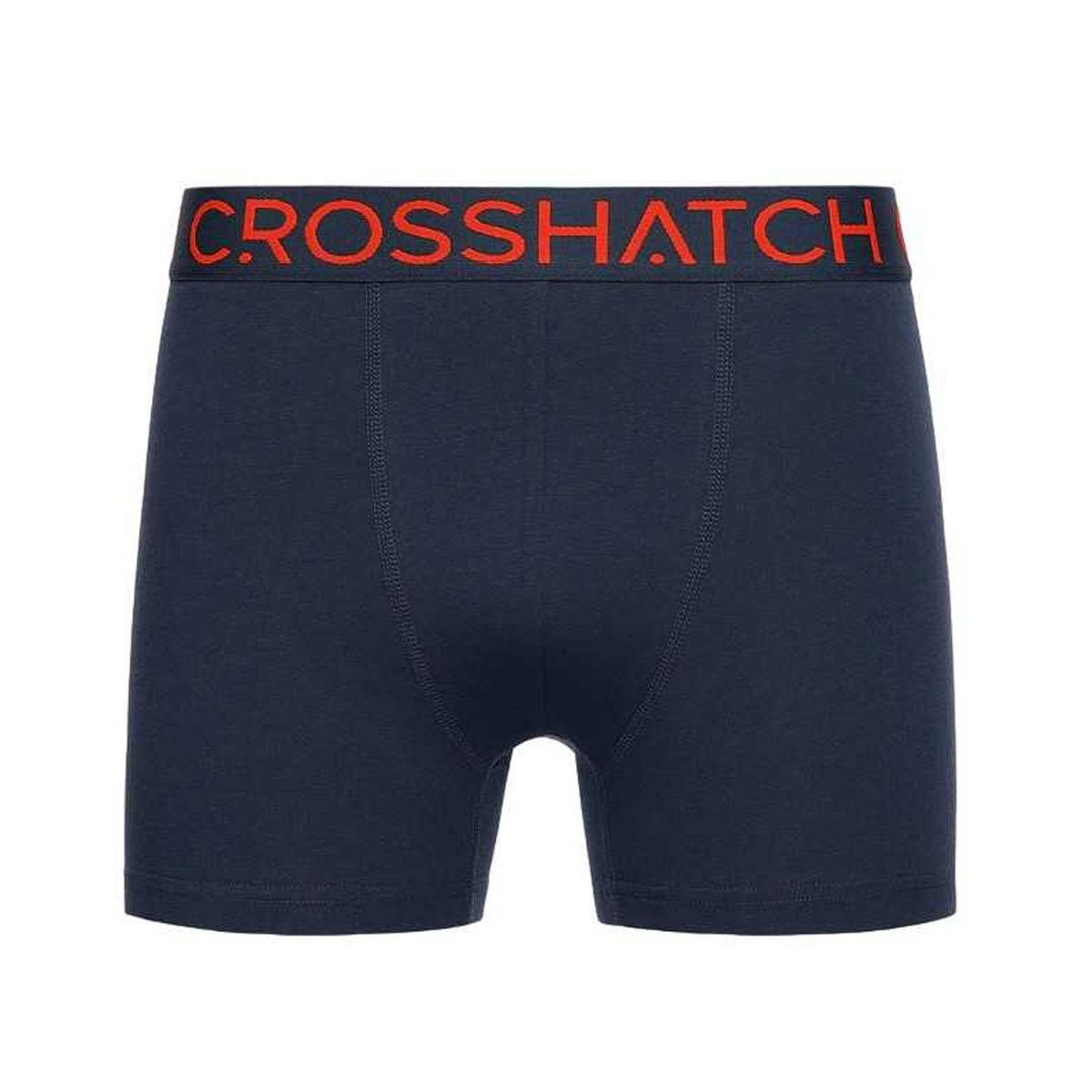 Navy - Side - Crosshatch Mens Chasma Boxer Shorts (Pack of 5)
