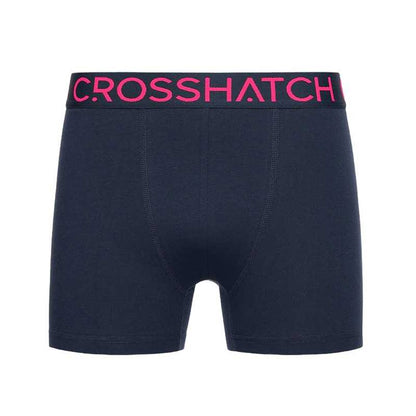 Navy - Lifestyle - Crosshatch Mens Chasma Boxer Shorts (Pack of 5)