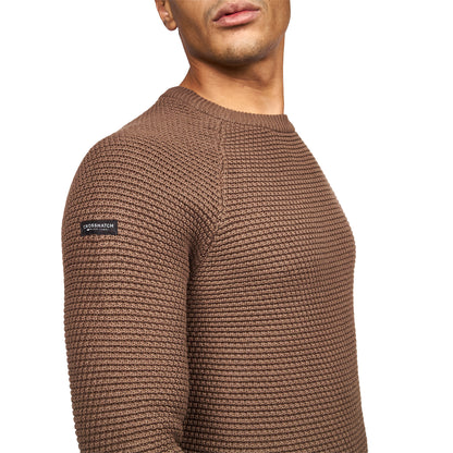 Chocolate Chip - Side - Crosshatch Mens Kermer Knitted Jumper