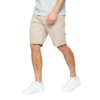 Beige - Side - Crosshatch Mens Sinwood Chino Shorts