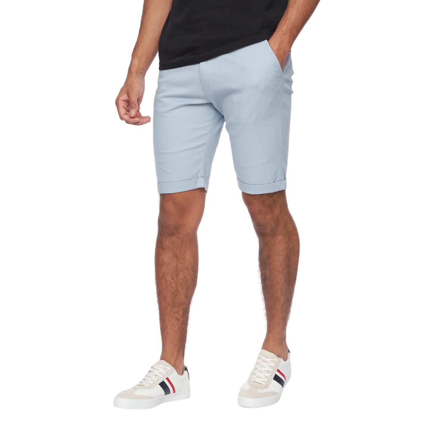 Ice Blue - Front - Crosshatch Mens Sinwood Chino Shorts